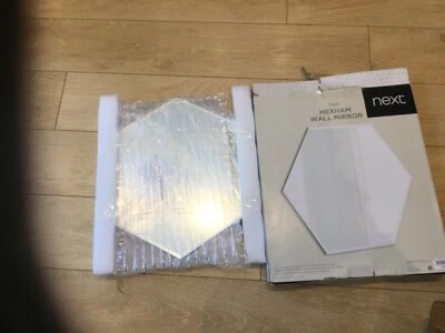 Next Hexagon bevelled mirror ‘Hexham’ BNIB rrp £35 height 39cm  x width 45cm - Image 1 of 3