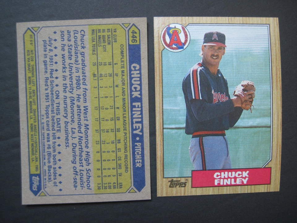 CHUCK FINLEY CARDS Your Pick TOPPS Fleer Donruss Leaf Stadium Up Deck 1987-1993 - Image 1 of 1