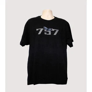 Boeing 757 Airplane Tee Shirt Mens XL Black Gray Blue J America Sportswear - Picture 1 of 6