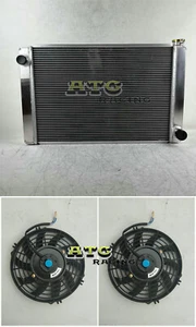 3 Cores Universal Crossflow Radiator +Fan for Chevy Config Manual MT 31"×19" - Picture 1 of 9