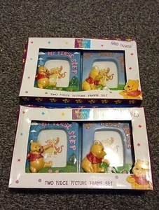 Disney Winnie The Pooh 2 Piece Photo Frames Set My First Step Baby Boxed Baby - Picture 1 of 7