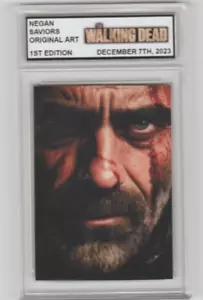 WALKING DEAD JEFFREY DEAN MORGAN/NEGAN ORIGINAL ART CARD 1/1!! - Picture 1 of 2