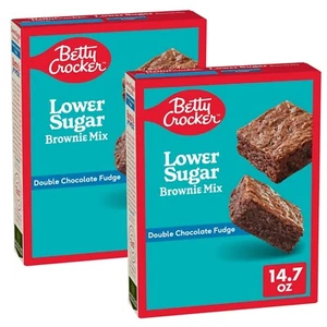 Betty Crocker Lower Sugar Brownie Mix No Artificial Sweeteners, 14.7 oz (2 Pack) - Picture 1 of 8