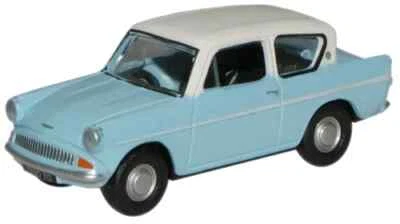 Oxford 76105007- Diecast Azzurro/Ermellino Bianco Ford Anglia - 1:76 Scala - Immagine 1 di 4