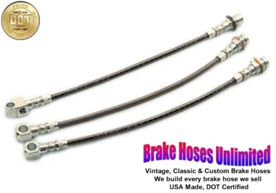 STAINLESS BRAKE HOSE SET Buick Sportwagon 1969 1970 1971 1972 - Front Disc - Image 1 of 2