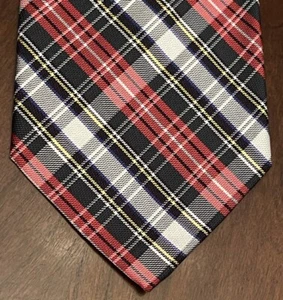 Grant Thomas Red Green Hand Made 100% Silk Men’s Neck Tie Made In China - Picture 1 of 9