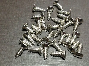 25pcs Ford #8 x 1/2" w/#6 head garnish door windshield moulding screws nickel - Bild 1 von 6