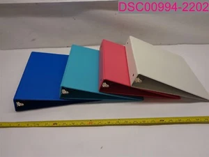 4 Pack; 2" World Wide 3-Ring Binders, Blue, Pink, White - Picture 1 of 4