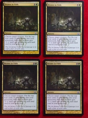 MTG 4x Drown in Filth x4 NM Dragon's Maze Magic Playset - Image 1 of 2