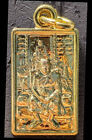 Pendentif pièce d'eau bénite talisman Chao Khun Anan Wat Thasung amulette de Bouddha thaïlandais