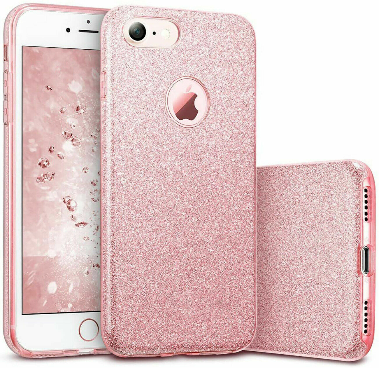 For Iphone 8 7 Pink Bling Glitter Slim Phone Case Cover Girls Women Cute Rose Ebay
