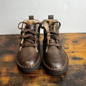 Stivali JCrew Crewcut per bambini foderati in shearling in pelle marrone Macalister TS7 E1366 - Foto 1 di 9