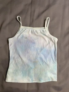 Knit Works Girls L-14 Aqua Tie-Dye Cotton Tank Top Super CUTE! - Picture 1 of 6