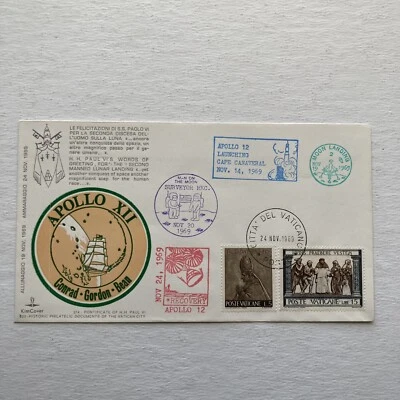 Apolo 12 Conrad - Gordon - Bean Conmemorativo Kim Cubierta 11-24-69 Foto 1 de 4