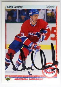 Chris Chelios NHL Montreal Canadiens AUTOGRAPHED Trading Card '91 Upper Deck E9 - Picture 1 of 4