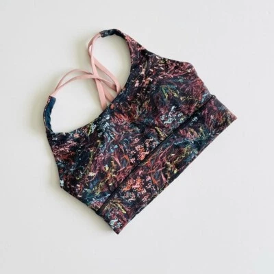 Sujetador deportivo Lululemon TALLA 6 Energy Longline con superposición de follaje multi floral Foto 1 de 4