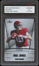 MAC JONES 2021 LEAF SILVER 1ST GRADED 10 FOOTBALL ROOKIE CARD ALABAMA/PATRIOTS 