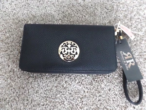 Women's, Black Wallet, brand new, Rebecca & Rifka, Gold Accent, Wrist Strap - Picture 1 of 10