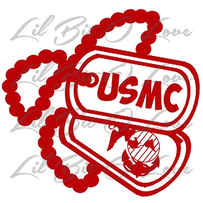 AVERY USMC Dog Tags Vinyl Decal with EGA Marines United States Marine Corps Military