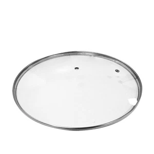 Glass Pan Lid Without Handle, Universal Cookware Cover with Steam Vent & Steel - Picture 1 of 6