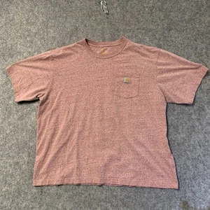 Carhartt T Shirt Mens 2XL Mauve Short Sleeve Pullover Chest Pocket Logo - Picture 1 of 14