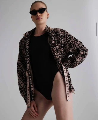 Aje Athletica Size 8 Hooded Spray Jacket Geometric Logo Print - Image 1 of 4