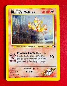 Lotto Carte Pokémon Blaine’s Moltres 1/132 Gym Heroes Holo Raro Eng  - Foto 1 di 2