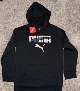 Puma Pullover Hoodie Jungen schwarz Kapuzenpullover Gr. XL weiß/grau Logo - Bild 1 von 4