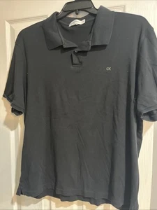 Mens Calvin Klein Short Sleeve Polo Shirt Sz XXL Black - Picture 1 of 1