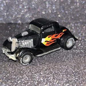 HOT WHEELS REAL RIDERS 1984 3 WINDOW '34 BLACK/FLAMES GREY HUB R607 - Bild 1 von 8