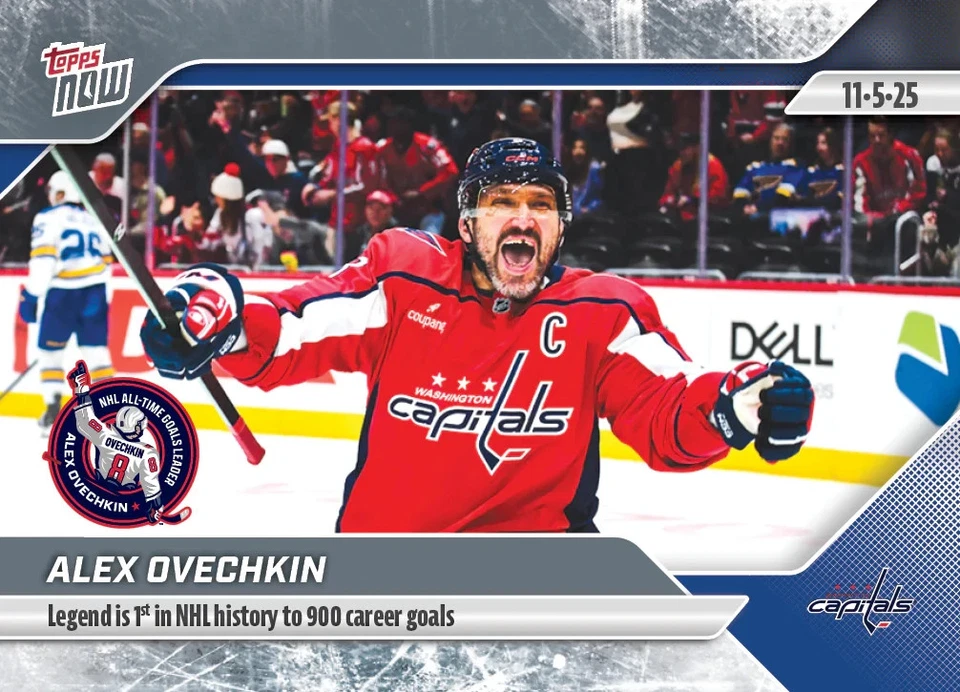 Alex Ovechkin 2025-26 NHL Topps Ahora Pegatina #29 Capital 1er a 900 Goles Preventa Foto 1 de 1