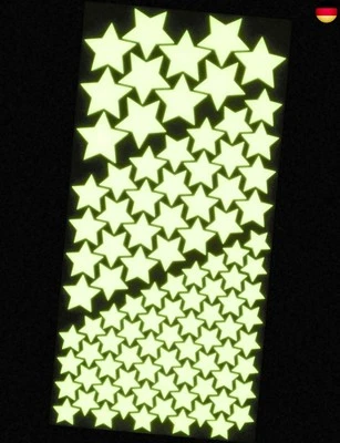 WANDfee Leuchtsterne ?? 100 ? selbstklebende EXTRASTARK leuchtende Sterne - Bild 1 von 4
