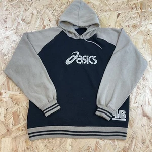 Sudadera con Capucha Asics Negra Marrón Claro Años 2000 De Colección Y2K Mediana - Imagen 1 de 5
