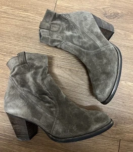 PAUL GREEN Women's Sloane Boots Brown Suede Pull On Zip Ankle Booties US 5.5 - Picture 1 of 6