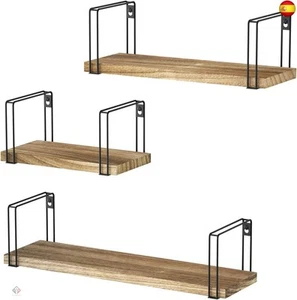 SRIWATANA Baldas Madera Natural Estantes Flotantes con Juego de 3 Baldas para - Imagen 1 de 9