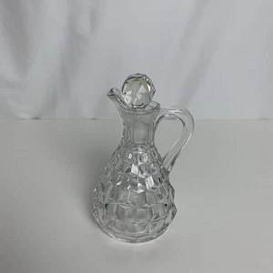 Crystal Glass Clear Decanter Ornate Pour Spout Handle Stopper Liquor Carafe - Picture 1 of 6