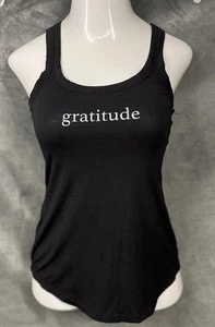 Camiseta sin mangas Kira Grace Grateful Racerback negra algodón suave talla M - Imagen 1 de 5