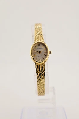 Vintage Waltham Diamond Accent Relógio Feminino Quartzo Tom Dourado - Nova Bateria - Imagem 1 de 4