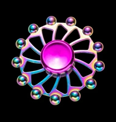 Heavy Duty Rainbow Ball Wheel Metallic Unique Metal Fidget Spinner - Image 1 of 4