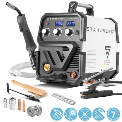 STAHLWERK MIG MAG 200 ST Poste à souder IGBT synergique avec fil animé MMA - Photo 1/4