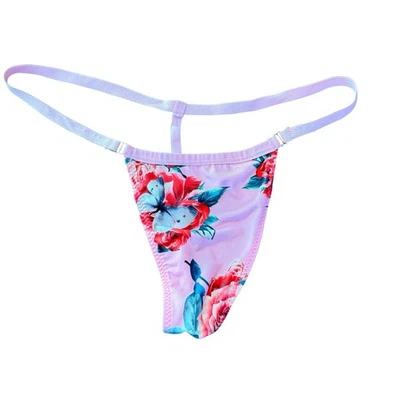 Tanga Bragas De Colección Grande Tanga Bikini Satinado Segunda Piel Rosa Brillante Y2K Foto 1 de 4