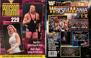 2x WWF/WWE Program Magazine Volume 229 Owen Hart History of Wrestlemania I-V! - Picture 1 of 2