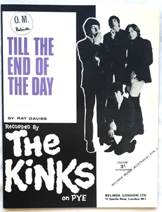 The Kinks - Till The End Of The Day - 1965 Original UK Sheet Music Guitar/Vocal - Picture 1 of 1