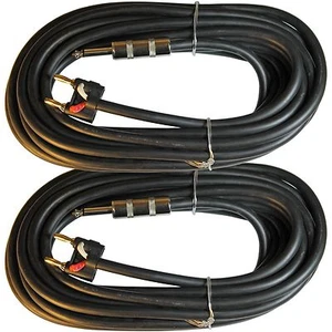 2 PRO AUDIO 1/4 plug to dual banana SPEAKER CABLE 12 ga gauge WIRE 50 foot cord - Picture 1 of 3