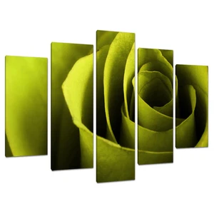 Five Lime Green Canvas Pictures Wall Art Bed Living Room Prints 5110 - Picture 1 of 1