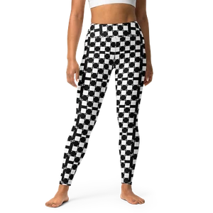 Women's Checkers Leggings Workout Clothes - Picture 1 of 28
