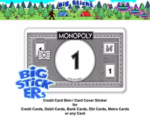 Monopoly Bargeld Kreditkarte Skin Cover SMART Aufkleber Aufkleber - Bild 1 von 32