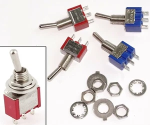 2 Stück AC EIN/EIN SPDT 2 Positionen Micro Mini Kippschalter 6 AMP, AC125V - Bild 1 von 5