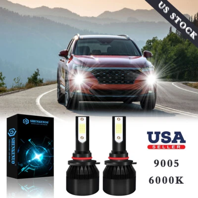 Faros LED de luz blanca para Hyundai Santa Fe 2019-2020 bombillas de haz alto/bajo 9005 Foto 1 de 4