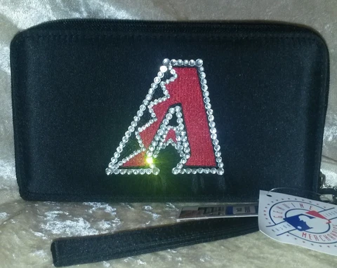 Arizona Diamondbacks Bling Wristlet Cell Phone Wallet Rhinestone MLB Licensed! Cover